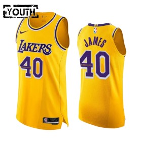 NBA Los Angeles Lakers Trikot Lebron James 40k Points Nike Icon Edition Gelb Swingman - Kinder